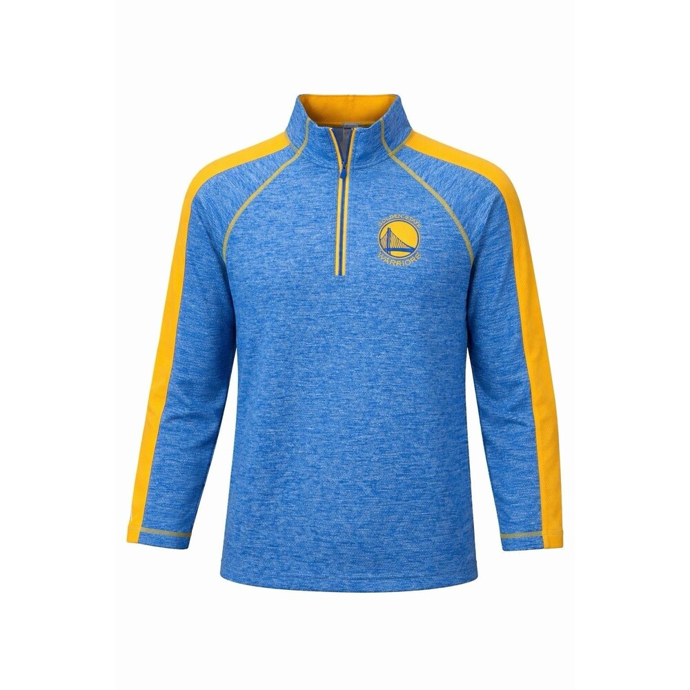Golden State Warriors Antigua 1/4 Zip Pullover Blue Yellow Mens Large NBA